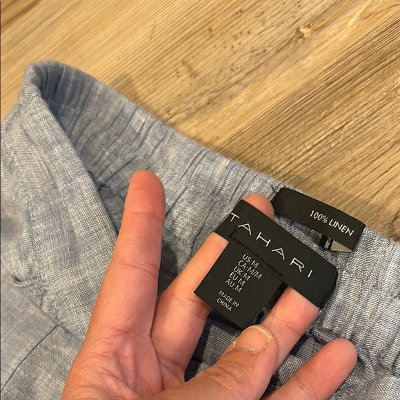 Tahari Blue 100% linen skirt - Picture 3 of 8